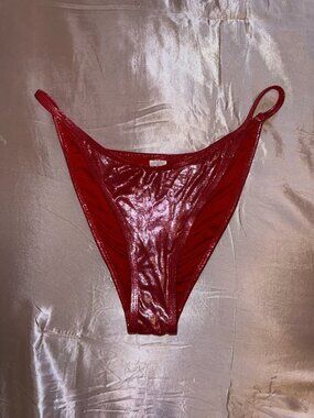 Women's Metallic Red Bikini bottoms